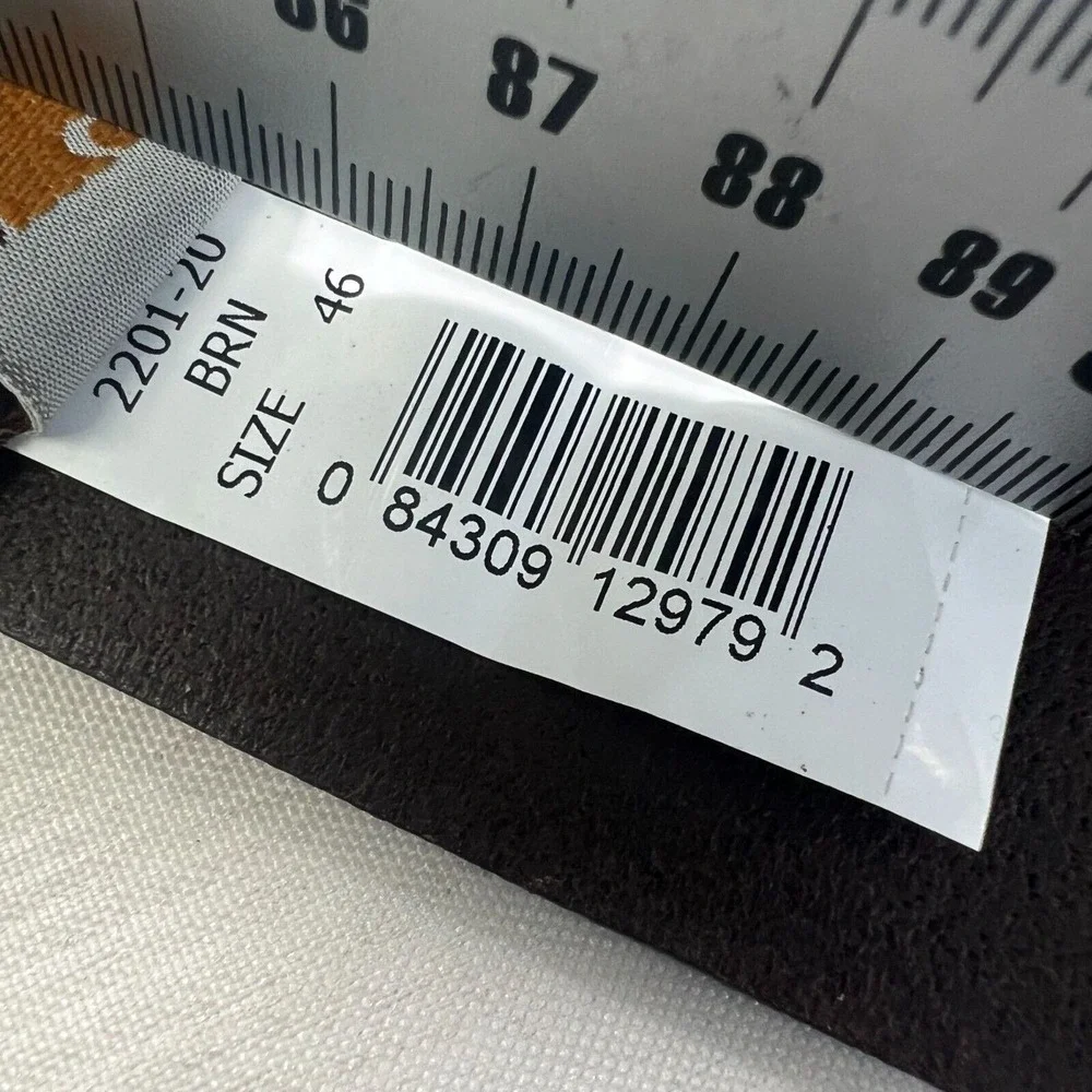 CARHARTT Men's Brown Leather Belt With Brass Buckle Size‎ 46